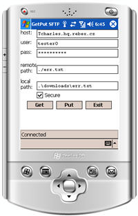 GetPut SFTP download/upload (.NET Compact Framework) screenshot