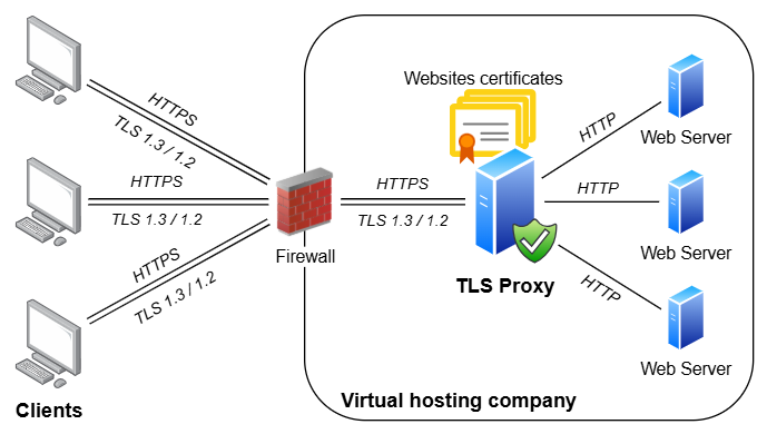 Reverse TLS Proxy in virtual hosting