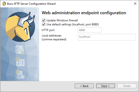 Configure web admin port and IP address
