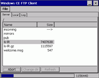 Windows CE Client Screenshot