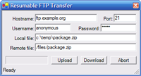 ResumableTransfer - resumable FTP transfer GUI utility screenshot