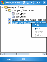 MIME explorer for Pocket PC and Windows Mobile screenshot