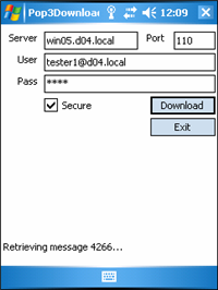 POP3 downloader for Pocket PC and Windows Mobile screenshot