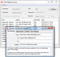 WinForms POP3 Client - mailbox browser screenshot