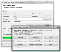 SFTP batch transfer screenshot