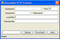 ResumableTransfer - resumable SFTP transfer GUI utility screenshot