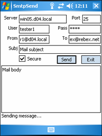 SMTP mail sender for Pocket PC and Windows Mobile screenshot